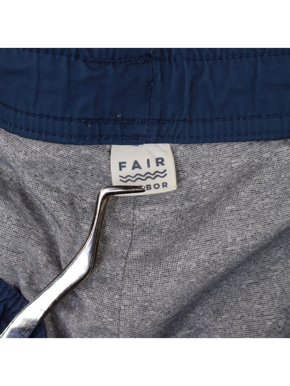 Fair Harbor The Anchor Swim‎ Trunks Large L Navy Retro Stripe 8" Inseam